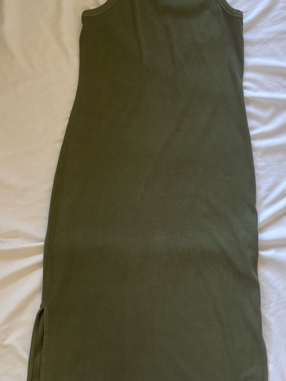 Old Navy Olive Green Ribbed Midi Dress